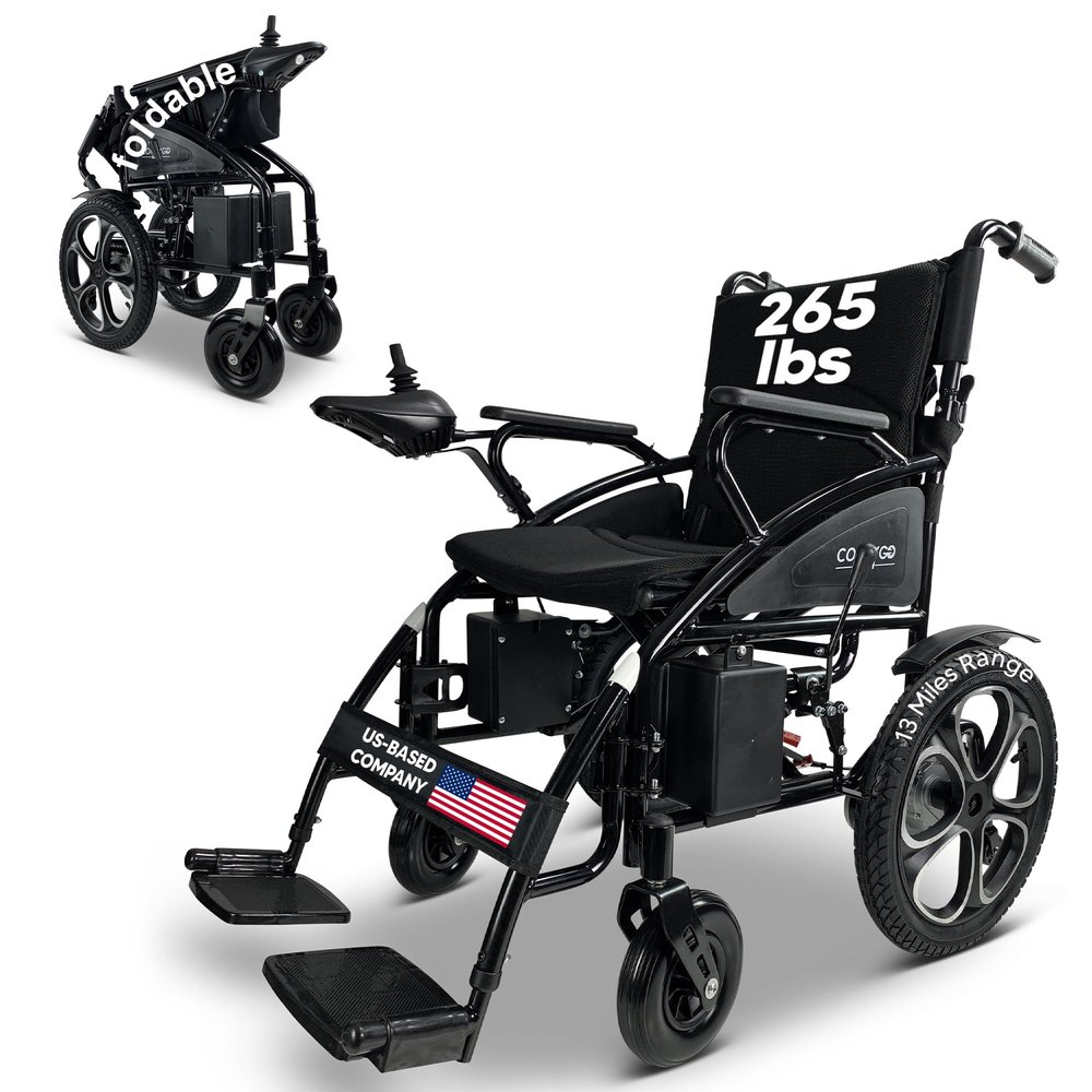 Lightweight Durable Electric Wheelchair for Adults, 265 lbs Capacity, Up to 13 Miles Range, All-Terrain Travel Power Wheel Chair for Seniors, Airline&Cruise Approved, US-Based Support, ComfyGo 6011