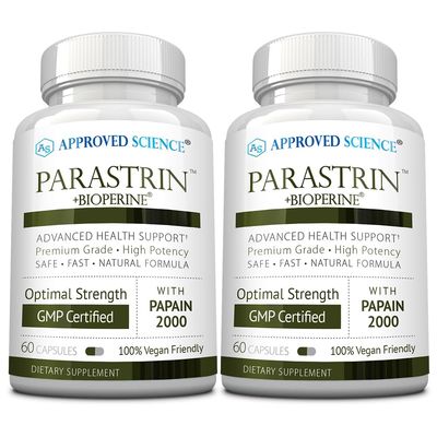 Approved Science Parastrin - 120 Capsules - Cleanse and Improve Gut Health - Black Walnut, Garlic Bulb, Papain 2000, BioPerine - Vegan