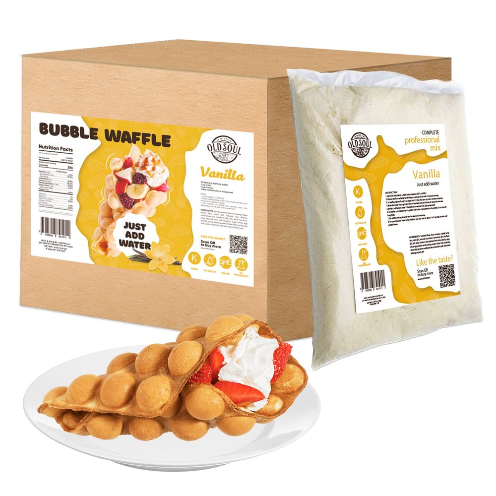 ALDKitchen Bubble Waffle Mix | Soy free | Nut free | Dough Mix for Egg Waffles (Vanilla, 30 LB)