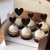 Rsstarxi 30 Pack Heart Cupcake Toppers Black Glitter Sweet Love Baby Shower Cupcake Picks for Bridal Shower Wedding Engagement Birthday Valentine's Day Party Cake Decorations Supplies view 3