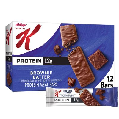 Special K Bar Protein Meal Bars, Meal Replacement, Protein Snacks, Value Size, Brownie Batter, 19oz Box (12 Bars)