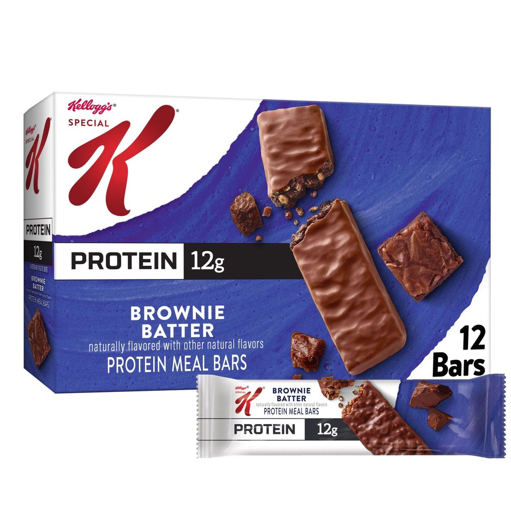 Special K Bar Protein Meal Bars, Meal Replacement, Protein Snacks, Value Size, Brownie Batter, 19oz Box (12 Bars)