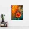 Artery8 Abstract Liquid Paint Dried Orange Fruit Slice Extra Large XL Wall Art Poster Print view 2