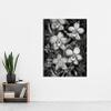 Artery8 White on Black Blooming Orchid Flower Plants Extra Large XL Wall Art Poster Print view 2
