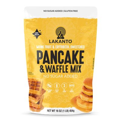 Lakanto Pancake and Waffle Mix - Sweetened with Monk Fruit Sweetener and Erythritol, Breakfast, Flapjacks, Almond Flour, Low Net Carbs, Gluten Free, Keto Diet Friendly - 16 oz