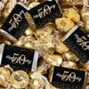 131 Pcs 50th Birthday Candy Party Favors Miniatures Chocolate & Gold Almond Kisses (1.65 lbs, Approx. 131 Pcs) view 1