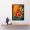 Artery8 Abstract Liquid Paint Dried Orange Fruit Slice Artwork Framed A3 Wall Art Print view 2