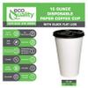 16 oz Disposable White Paper Coffee Cups with Black Flat Lids, Recyclable Hot/Cold Beverage Paper Drinking Cups with Lids for Tea, Water, Coffee, Travel, Picnic, Breakroom, Office (200 PACK) view 2