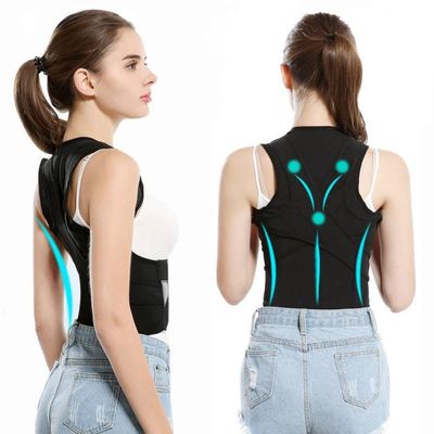 Adjustable Back Posture Corrector Full Back Support Correction Belt Therapy Corset Adult Clavicle Spine Back Shoulder Lumbar Brace Reshape Your Body (Color : Black, Size : Large)