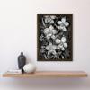 Artery8 White on Black Blooming Orchid Flower Plants Artwork Framed A3 Wall Art Print view 2