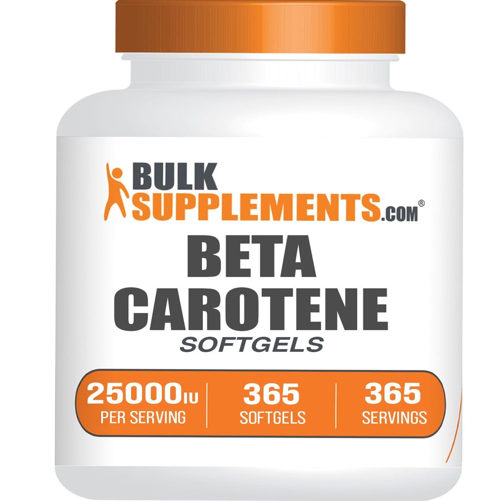 BulkSupplements.com Beta Carotene 25000 IU Softgels - Vitamin A Supplement, Beta Carotene Supplements - for Eye Support, Gluten Free, 1 Softgel per Serving, 365 Count (Pack of 1)