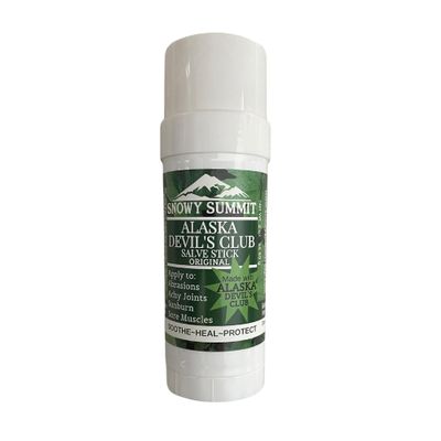 Snowy Summit Devil's Club Salve Stick - Handmade Natural Skin Care Ointment for Mess-Free Application - Muscle Rub with Herbal Scent - Made in USA - For Dry, Cracked Skin On-The-Go