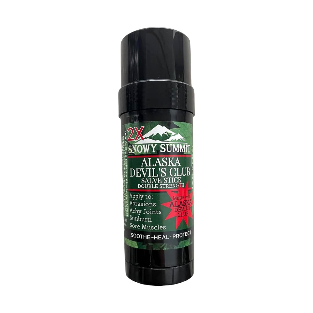 Snowy Summit Devil's Club 2X Salve Stick - All-Natural, Handcrafted Herbal Salve for Mess-Free Application - Muscle Rub In Stick Form with Light Herbal Scent and Portable Design
