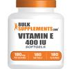 BulkSupplements.com Vitamin E 400 IU Softgels - Vitamin E Supplement, as D-Alpha-Tocopherol, Antioxidants - Gluten Free, 1 Softgel per Serving, 180 Count (Pack of 1) view 1