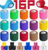 AZEN 16 Pack Self Adhesive Bandage Wrap, 2" X 5 Yards Elastic Cohesive Bandage Wrap, Color Athletic Tape, Vet Wrap, Ankle Tape view 1