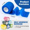 AZEN 16 Pack Self Adhesive Bandage Wrap, 2" X 5 Yards Elastic Cohesive Bandage Wrap, Color Athletic Tape, Vet Wrap, Ankle Tape view 2