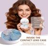 LRITER Contact Lens Case, Portable with Mirror, a Variety of Patterns and Shapes to Choose from, Auitable for Daily Makeup Office Travel Outdoor Use (Blue Marble) view 2