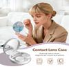 LRITER Contact Lens Case, Portable with Mirror, a Variety of Patterns and Shapes to Choose from, Auitable for Daily Makeup Office Travel Outdoor Use (Blue Marble) view 4