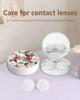 LRITER Contact Lens Case, Portable with Mirror, a Variety of Patterns and Shapes to Choose from, Auitable for Daily Makeup Office Travel Outdoor Use (Retro Flowers) view 3