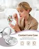 LRITER Contact Lens Case, Portable with Mirror, a Variety of Patterns and Shapes to Choose from, Auitable for Daily Makeup Office Travel Outdoor Use (Retro Flowers) view 4
