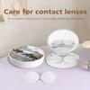 LRITER Contact Lens Case, Portable with Mirror, a Variety of Patterns and Shapes to Choose from, Auitable for Daily Makeup Office Travel Outdoor Use (Scenery) view 3