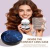 LRITER Contact Lens Case, Portable with Mirror, a Variety of Patterns and Shapes to Choose from, Auitable for Daily Makeup Office Travel Outdoor Use (Blue Starry Sky) view 2