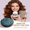 LRITER Contact Lens Case, Portable with Mirror, a Variety of Patterns and Shapes to Choose from, Auitable for Daily Makeup Office Travel Outdoor Use (Plum Blossom) view 2