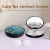 LRITER Contact Lens Case, Portable with Mirror, a Variety of Patterns and Shapes to Choose from, Auitable for Daily Makeup Office Travel Outdoor Use (Plum Blossom) view 3