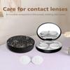 LRITER Contact Lens Case, Portable with Mirror, a Variety of Patterns and Shapes to Choose from, Auitable for Daily Makeup Office Travel Outdoor Use (Black Universe) view 3
