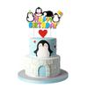 16PCS Penguin Cake Topper Decoration Set, Carton Cute Penguin Happy Birthday Cake Toppers with Cupcake Toppers, Penguin Cake Decor for Baby Shower Birthday Party view 3