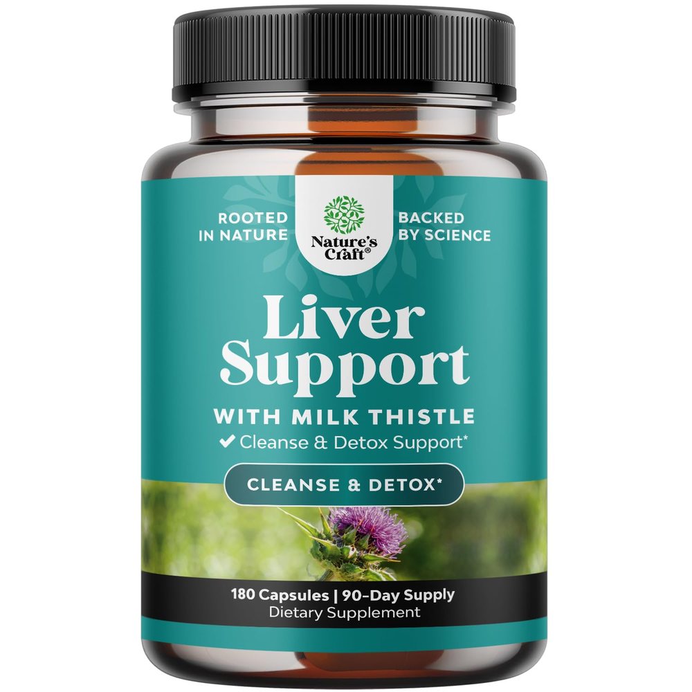 Natures Craft Liver Cleanse Detox & Repair 180 Capsules - Herbal Liver Support Milk Thistle Supplement - Silymarin Milk Thistle Supplements with Dandelion Root, Choline, Beetroot & Artichoke Extract