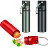 3 Packs Keychain Pill Holder, EFFIET Waterproof Small Pill Fob Travel Medicine Case for Purse, Mini Tablet Container Organizer Pocket for Men & Women (Matt-Black-Red) view 1