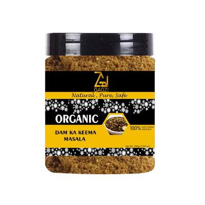 GAGZI All Natural Organic Spices Dam Ka Keema Masala 200 Gram | Vegan, Plant Based, Gluten Free (Packing May Be Vary) Pack Of 1