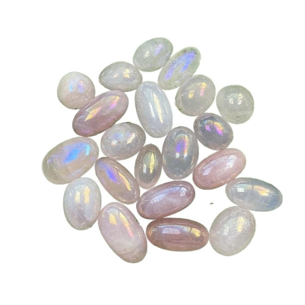 100G Natural Real Genuine Crystal Tumbled Stone Angel Aura Rose Quartz Rolling Energy Gemstone For Grid Healing Jewelry Making