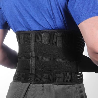 Back Support Belt For Men Women,Back Braces For Lower Back Pain Relief Lumbar Support With 6 Stays, Waist Support For Relief Herniated Disc Sciatica (Color : Black, Size : X-Large)