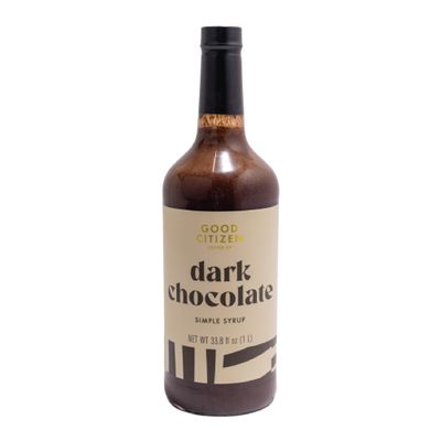 Good Citizen Coffee Co. - Dark Chocolate Syrup, Premium Ingredients, Deep, Robust Flavor, Small-Batch, Made with Pure Cane Brown Sugar, Ideal for Coffee & Tea, Vegan-Friendly (1 Liter)