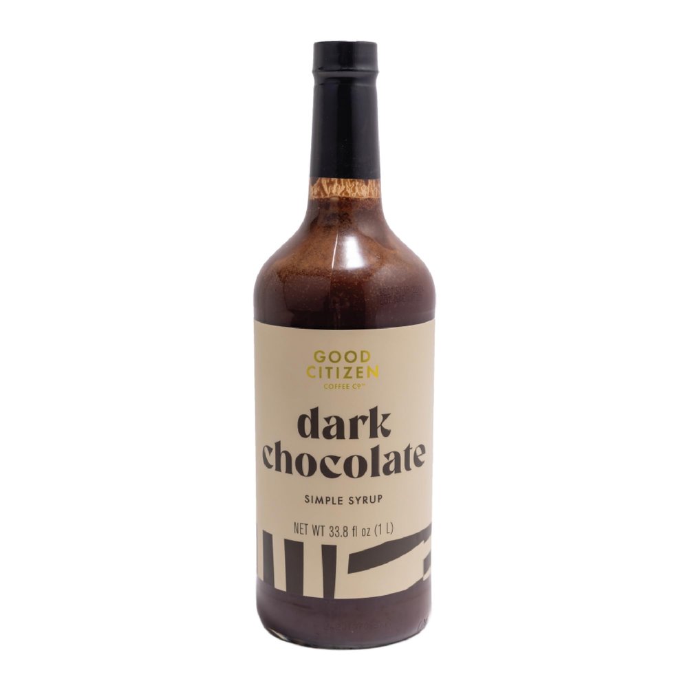 Good Citizen Coffee Co. - Dark Chocolate Syrup, Premium Ingredients, Deep, Robust Flavor, Small-Batch, Made with Pure Cane Brown Sugar, Ideal for Coffee & Tea, Vegan-Friendly (1 Liter)