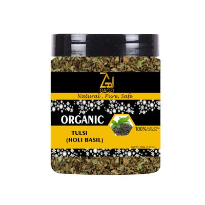 GAGZI All Natural Organic Spices Tulsi (Holy Basil) 200 Gram | Vegan, Gluten Free, Plant Based (Packing May Be Vary) Pack Of 1