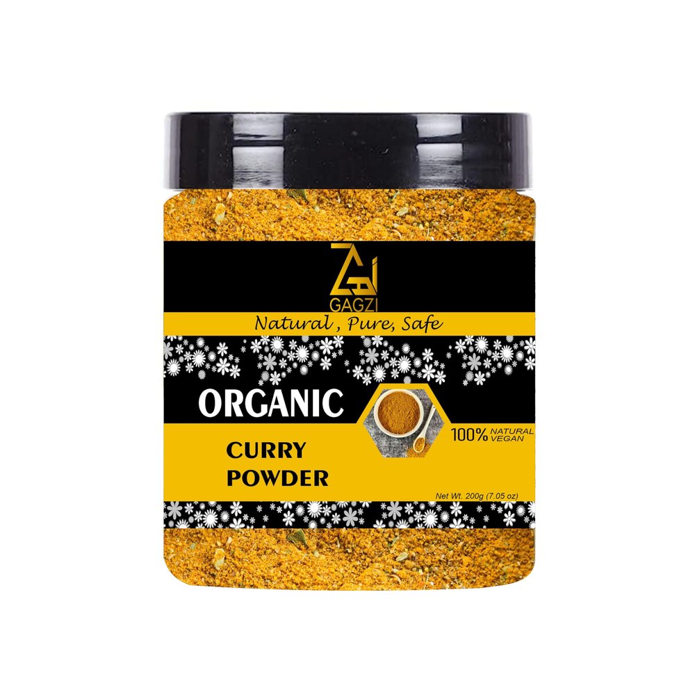 GAGZI All Natural Organic Spices Curry Powder 200 Gram | Vegan, Plant Based, Gluten Free (Packing May Be Vary) Pack Of 1