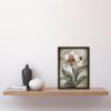 Artery8 Art Nouveau Pink Orchid Bloom Flower Watercolour Artwork Framed Wall Art Print A4 view 2