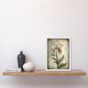 Artery8 Single Orchid Flower Pastel Colour Art Nouveau Artwork Framed Wall Art Print A4 view 2