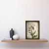 Artery8 Single Orchid Flower Pastel Colour Art Nouveau Artwork Framed Wall Art Print A4 view 2