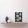 Artery8 White on Black Blooming Orchid Flower Plants Artwork Framed Wall Art Print A4 view 2