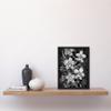 Artery8 White on Black Blooming Orchid Flower Plants Artwork Framed Wall Art Print A4 view 2