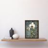 Artery8 Orchid Flower Blooms Pastel Colour Art Nouveau Artwork Framed Wall Art Print A4 view 2