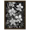 Artery8 White on Black Blooming Orchid Flower Plants Artwork Framed Wall Art Print A4 view 1