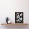 Artery8 White on Black Blooming Orchid Flower Plants Artwork Framed Wall Art Print A4 view 2