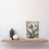 Artery8 Art Nouveau Pink Orchid Bloom Flower Watercolour Artwork Framed Wall Art Print A4 view 2
