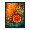 Artery8 Abstract Liquid Paint Dried Orange Fruit Slice Artwork Framed Wall Art Print 18X24 Inch view 1