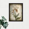 Artery8 Single Orchid Flower Pastel Colour Art Nouveau Artwork Framed Wall Art Print 18X24 Inch view 2